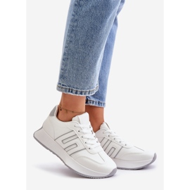 Pantofi de damă, pantofi sport pe platformă, Thari alb și gri 1