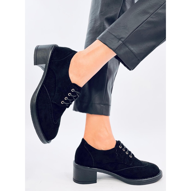 Mocasini cu toc inalt Vedra Black negru 2