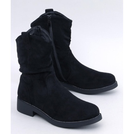 Botine plate Vashtis din piele intoarsa neagra negru 1