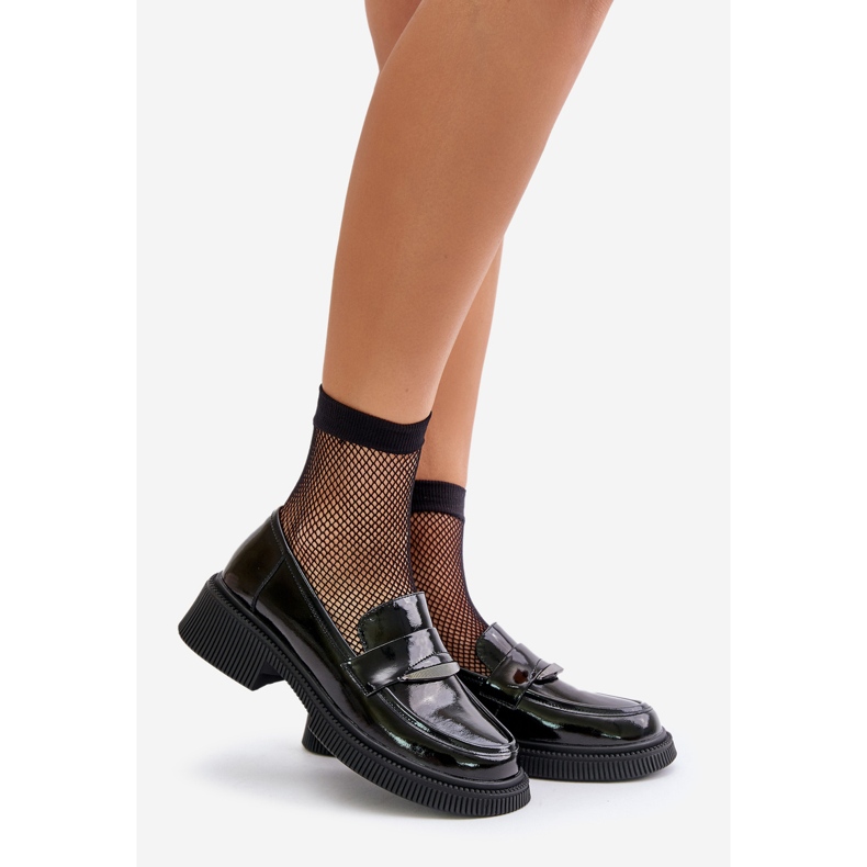 S.Barski Mocasini lacuiti pentru dama Mocasini cu decorare D&amp;A LZ42-031 Negru 1