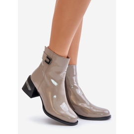 S.Barski Cizme brevetate cu toc inalt izolate MR880-093 gri 1