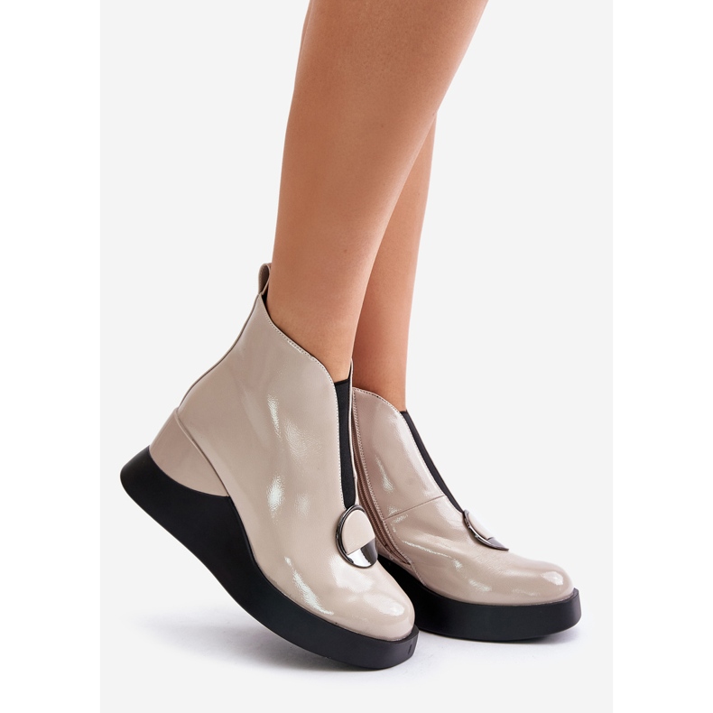 S.Barski Cizme cu pană patentate izolate D&A MR880-136 Bej 1 S.Barski Cizme cu pană patentate izolate D&A MR880-136 Bej 1