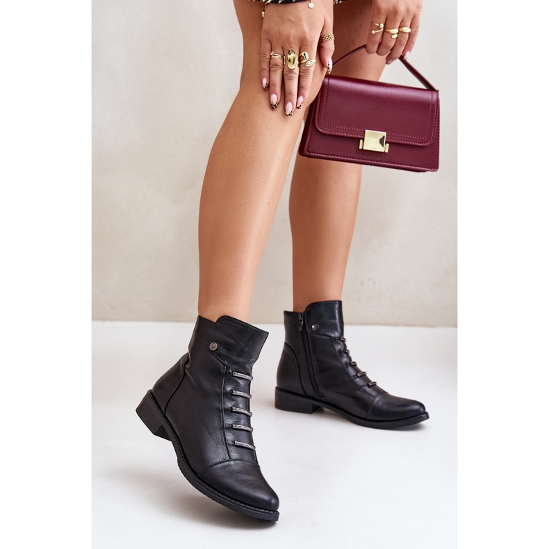 Cizme Plate Damă Izolate Negru Labise 2