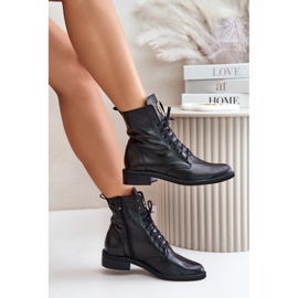 Botine Zazoo 2955 Patent Worker Cu Detaliu Auriu Pe Limbă, Negru 7