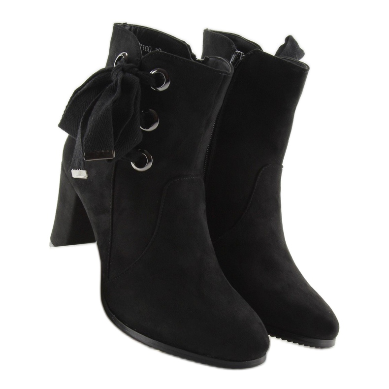 Cizme negre cu toc inalt C100 negre negru 2