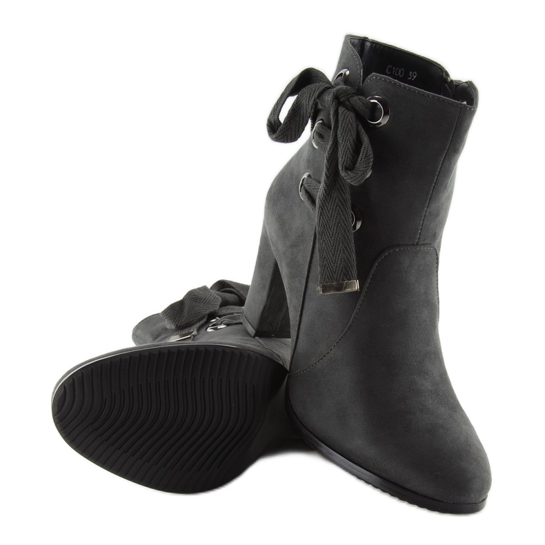 Gri Cizme cu toc înalt C100 gri 1