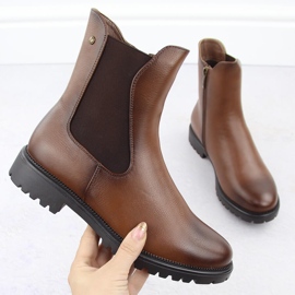 Cizme Chelsea izolate de damă maro Potocki 12418 1 Cizme Chelsea izolate de damă maro Potocki 12418 1