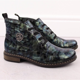 Botine de damă verde croco lac Rieker 71205-90 2