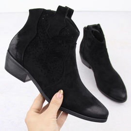Cizme de cowboy izolate de dama, Potocki negre SZ12189 negru 1