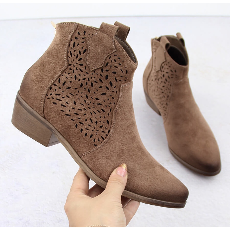 Cizme de cowboy izolate de damă maro Potocki SZ12189 1