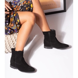 BUTDAM Botine Kwk, piele intoarsa neagra negru 1