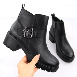 Botine de dama izolate din piele, negre, Sergio Leone BT720-S negru 1