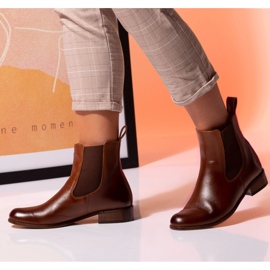 Cizme plate Chelsea piele camel Butdam Stw maro 1 Cizme plate Chelsea piele camel Butdam Stw maro 1