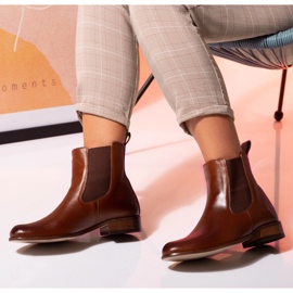 Cizme plate Chelsea piele camel Butdam Stw maro 2 Cizme plate Chelsea piele camel Butdam Stw maro 2