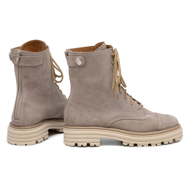 Geanta de dama din piele intoarsa bej Butdam WOR1 1