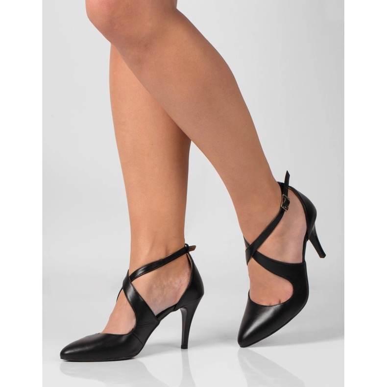 BUTDAM Tocuri de dans negre Xena cu varf ascutit si bretele negru 1