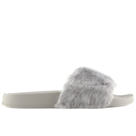 Papuci gri cu blana zy383-007-3 gri 1 Papuci gri cu blana zy383-007-3 gri 1