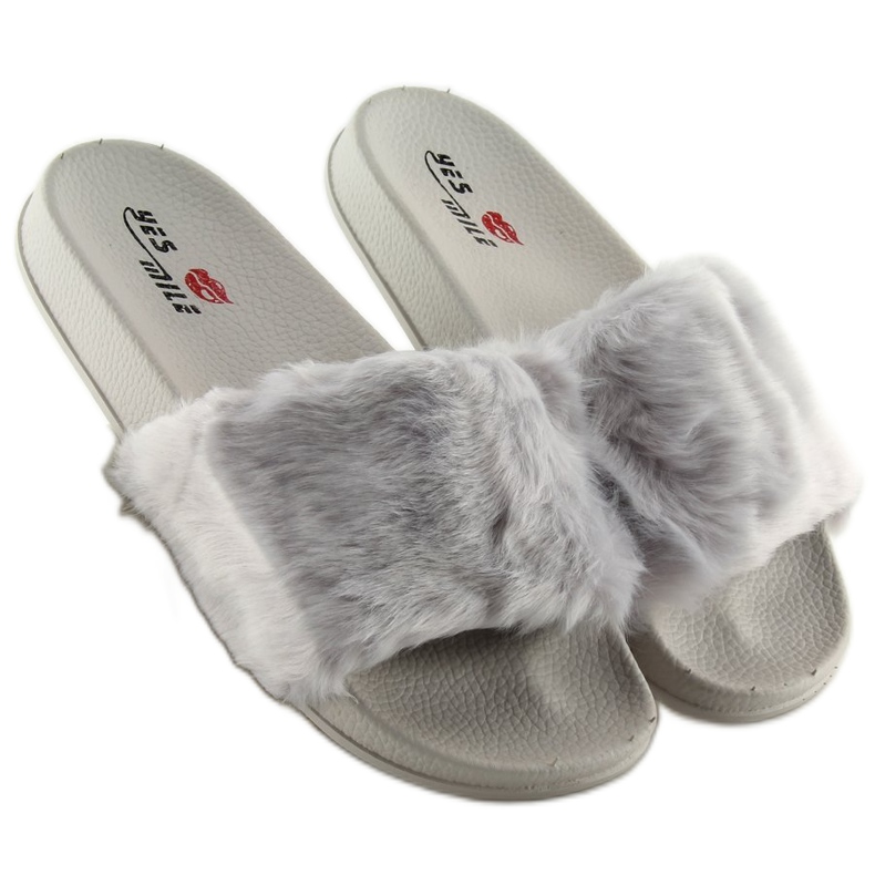 Papuci gri cu blana zy383-007-3 gri 2 Papuci gri cu blana zy383-007-3 gri 2