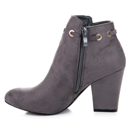 Cm Paris Botine din piele de căprioară Boho gri 1