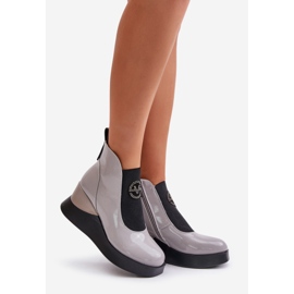 Cizme cu pană patentate, izolate Vinceza 66703, gri 1