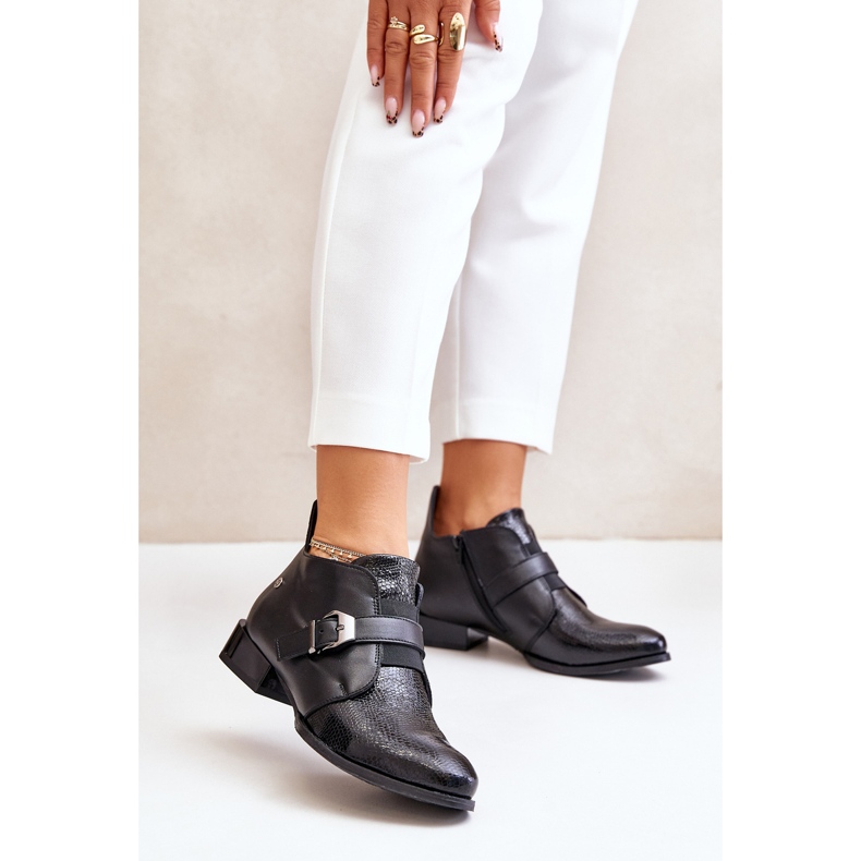 Cizme Din Piele Cu Fermoar Maciejka 06692-01 Negru 2