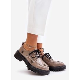 Pantofi Dama Lacent Cu Decoratiuni, Piele Naturala Artiker 55C1010 Bej Inchis 1