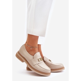 Pantofi plati dama eleganti din piele Zazoo 20174, bej 1