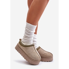 Cizme De Zapada Dama Platforma Izolata cu Blana, Verde, Remenia 1