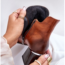 Botine din piele Zazoo 60504, maro cald 2 Botine din piele Zazoo 60504, maro cald 2