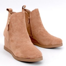 Botine cu pane din piele intoarsa Paxten Camel bej 1