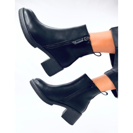 Botine negre Guire cu toc înalt negru 4