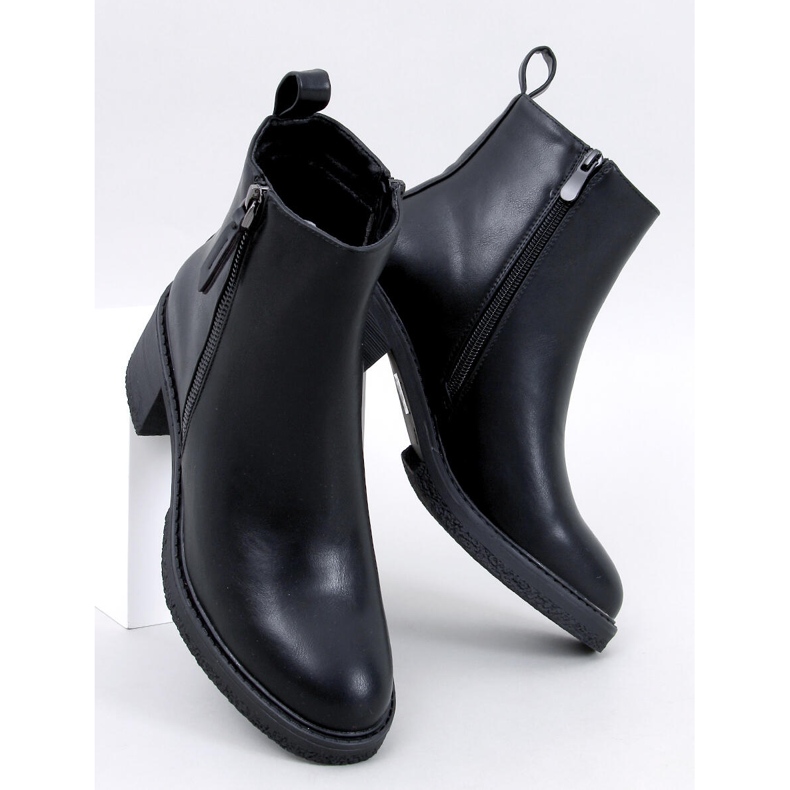 Botine negre Guire cu toc înalt negru 1