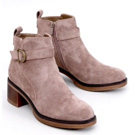 Botine Duncans Khaki cu toc joasă bej 1