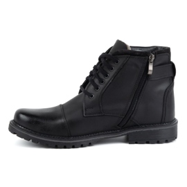 Olivier Pantofi de iarnă pentru bărbați Botine cu șireturi 136GT, negre negru 1