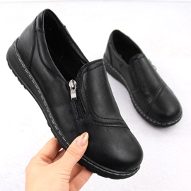 Pantofi înălțați confortabili de damă, negri Potocki 90308 negru 1