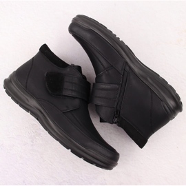 Botine izolate pentru bărbați cu velcro, negru Unisoft 8003 4