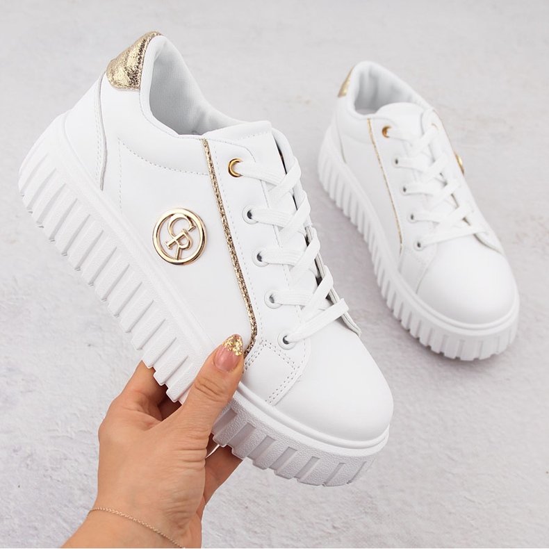 Pantofi sport dama cu platforma, alb NEWS 4757 1