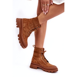 Cizme izolate din dantelă pentru femei -up femei maro 3