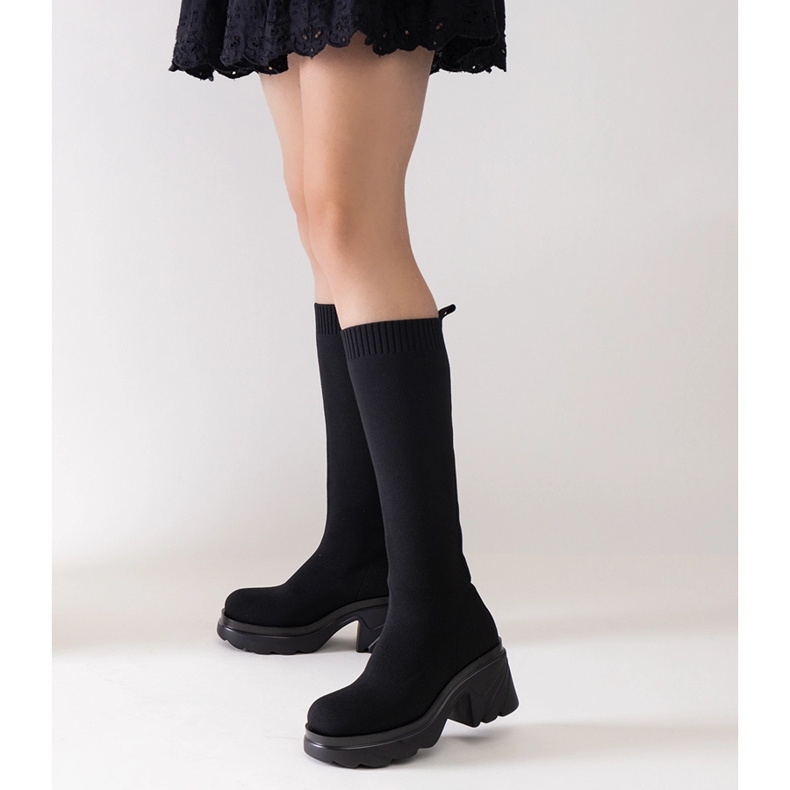 Cizme negre cu partea superioară flexibilă de la Nimrod negru 1