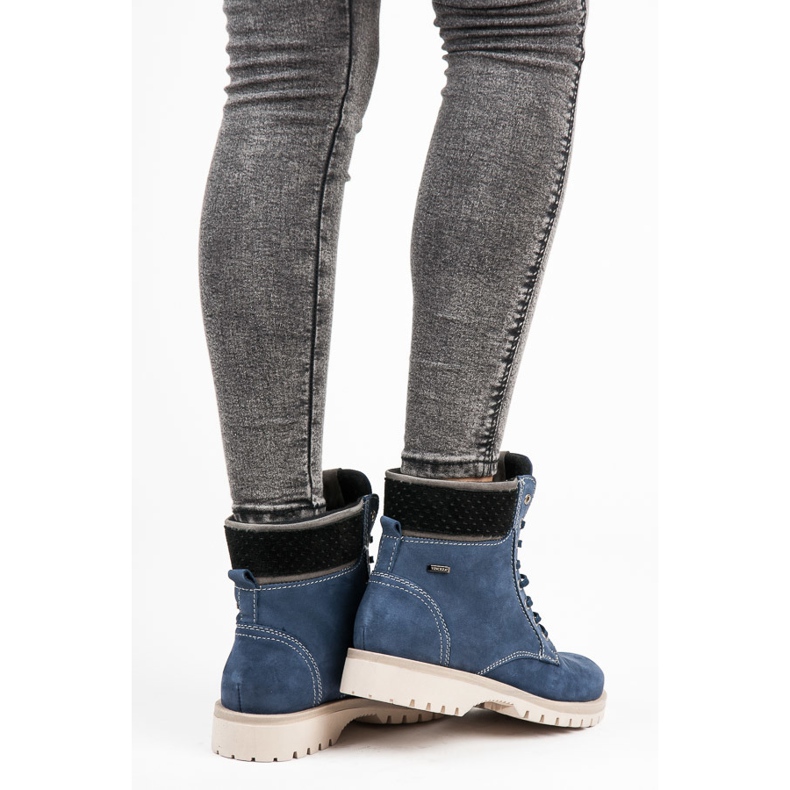 Trappers din piele vinceza albastru 1