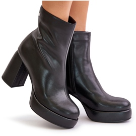 Botine din piele naturală cu toc înalt GOE OO2N4166-W2 Negru 10