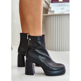 Botine din piele naturală cu toc înalt GOE OO2N4166-W2 Negru 7