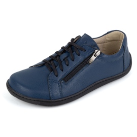 Olivier Pantofi de dama minimalisti din piele descult model 1243, bleumarin albastru 1