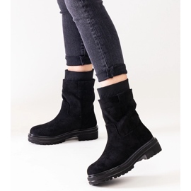 Botine negre cu slip-on cu ciorap Ralia negru 1