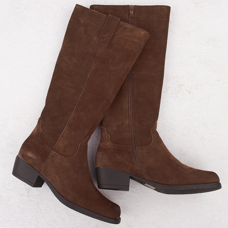 Ghete cowboy de damă din piele maro de la Sergio Leone KZ268 2