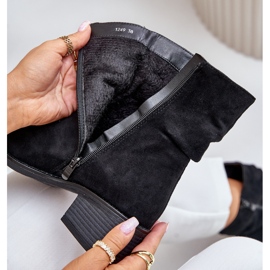 Botine de damă izolate Zinanya negre, cu un toc inferior încrețit negru 2