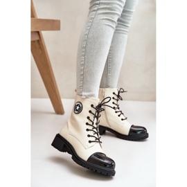 Cizme de muncitor cu fermoar, izolate bej si negru Soratta 2