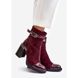 S.Barski Cizme izolate de damă, cu toc înalt, cu cataramă decorativă D&A MR880-085 Bordeaux roșu 1 S.Barski Cizme izolate de damă, cu toc înalt, cu cataramă decorativă D&A MR880-085 Bordeaux roșu 1