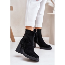 S.Barski Botine izolate din piele intoarsa cu toc inalt D&amp;A CR42-106 Negru 2