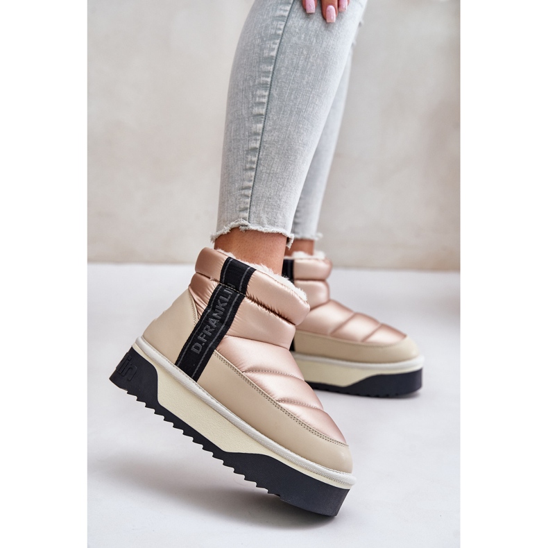 Cizme de zapada joase, cu talpa groasa D.Franklin DFSH371010 Bej 2